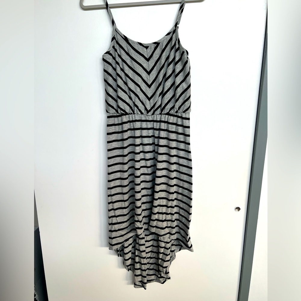 Striped Empire Waist Hi-Lo Dress by BCX - Size M